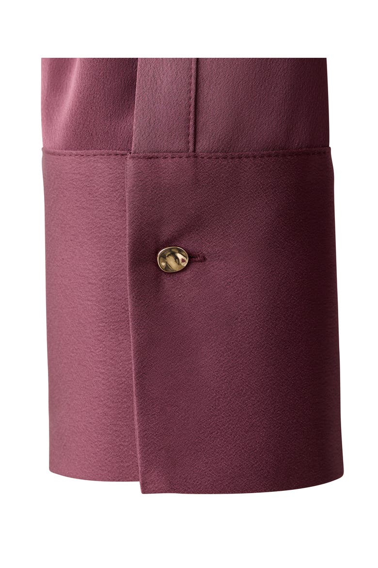 Regular Fit Satin Button-Up Shirt, Alternate, color, PLUM