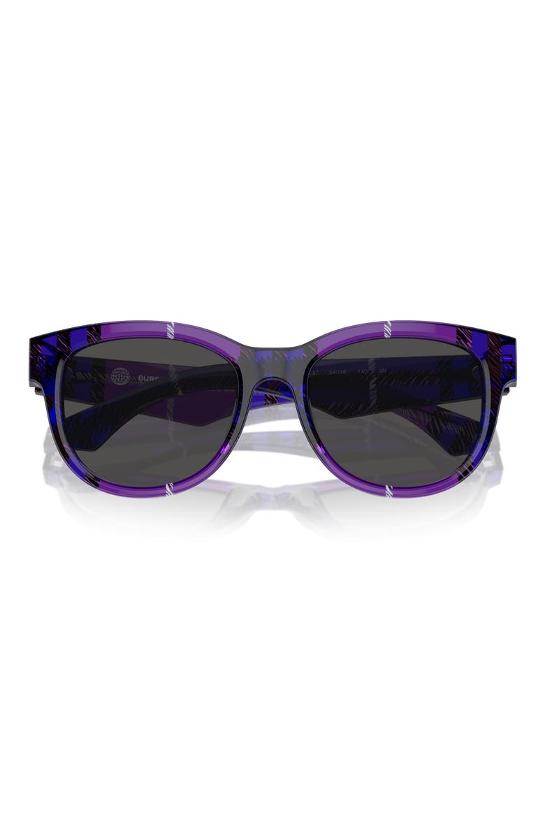 54mm Round Sunglasses, Alternate, color, GRAPE PLAID