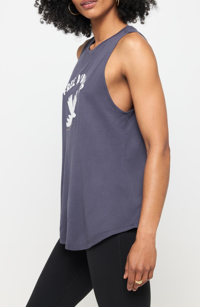 Spiritual Gangster Free Dove Cotton & Modal Graphic Muscle Tank, Alternate, color, 
