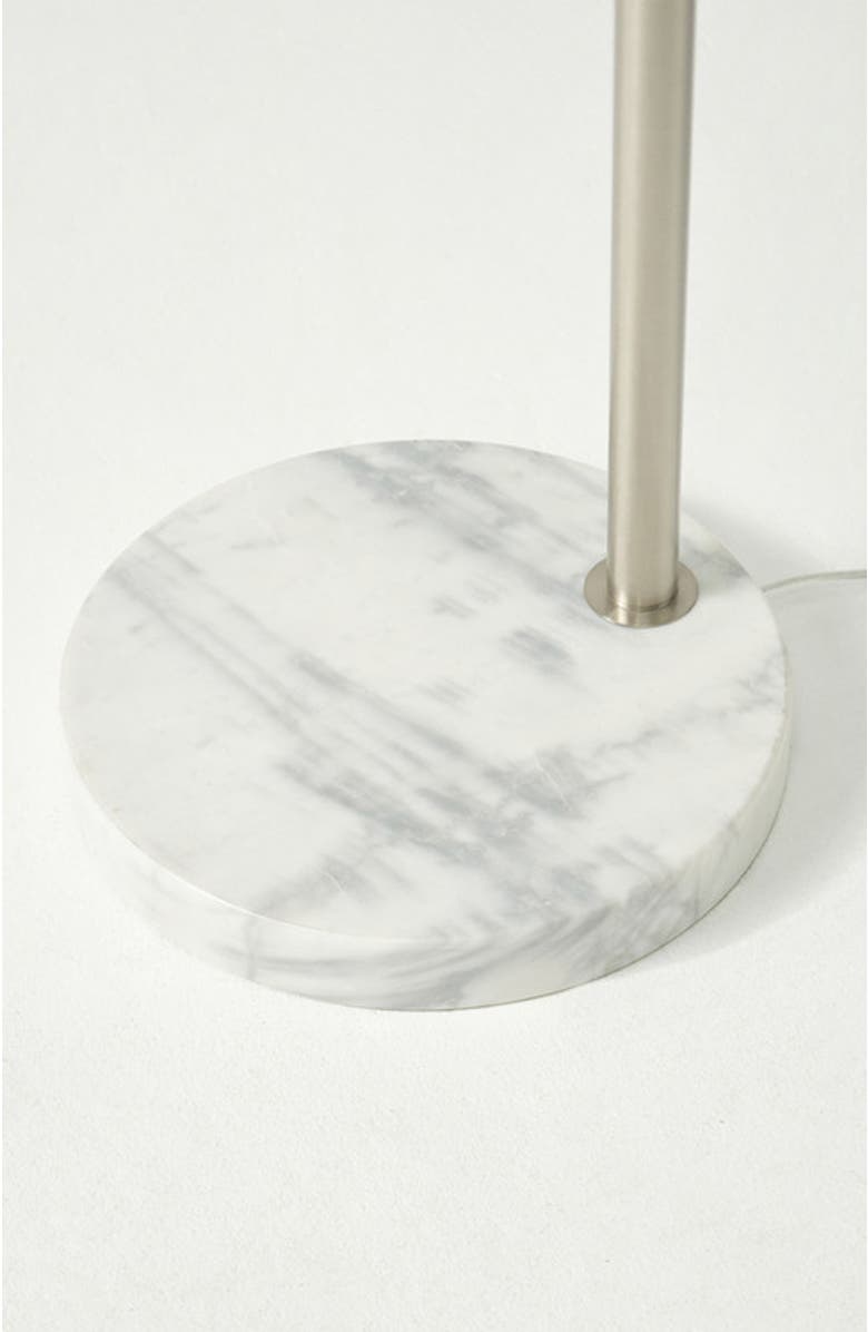 Brightech Mason 81" LED Arc Floor Lamp with Heavy-Weighted Marble Base, Alternate, color, Metallic Silver