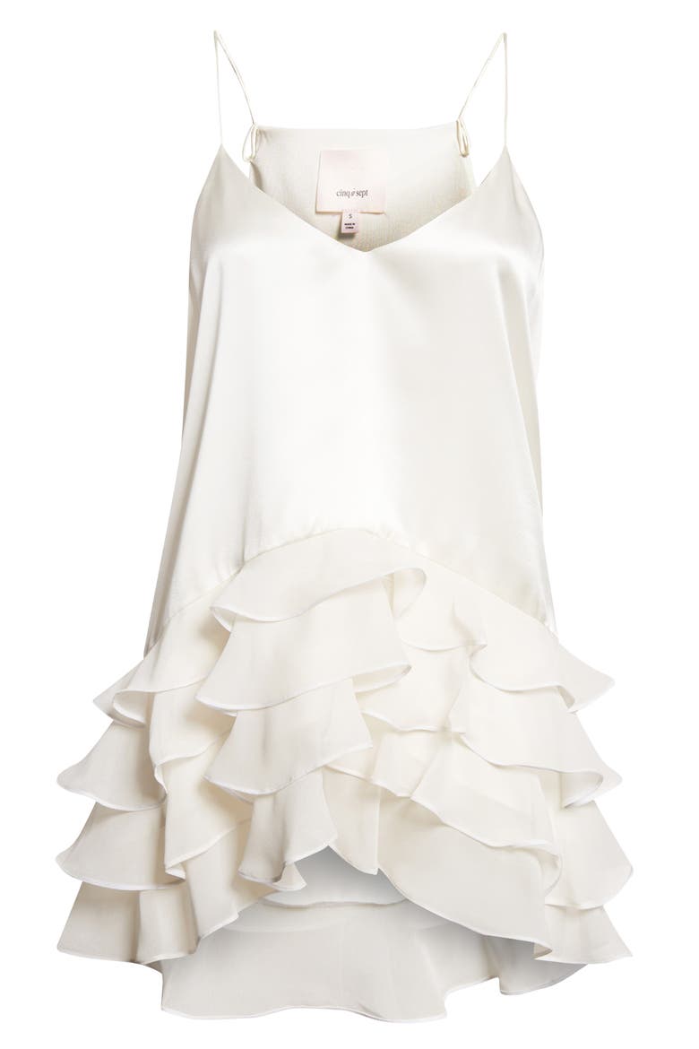 Cabrina Silk Ruffle Top, Alternate, color, IVORY