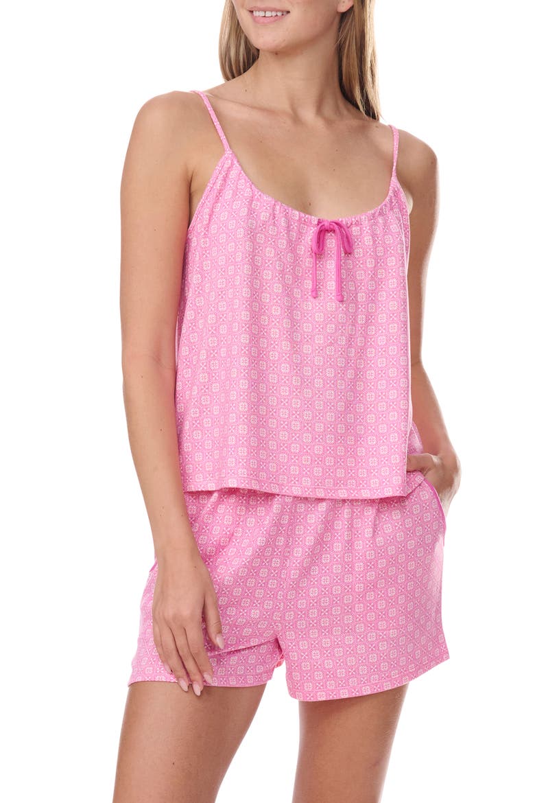 Geo Print Short Pajamas, Alternate, color, FLOWER BOX GEO