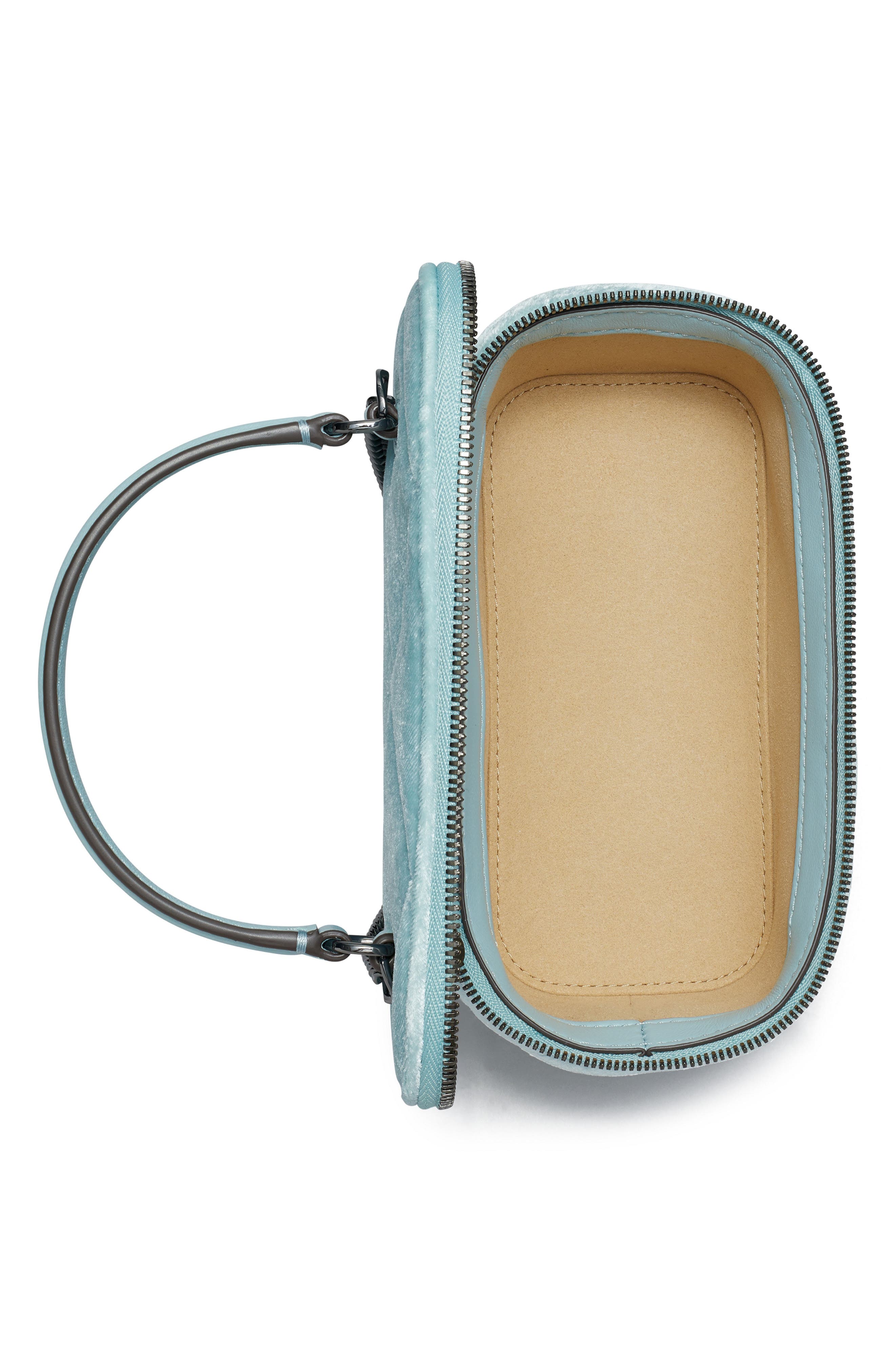 Tory Burch Kira Quilted Velvet Vanity Case, Alternate, color, 