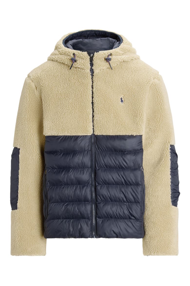 Mixed Media Insulated Jacket, Alternate, color, COLLECTION NAVY / SPRING BEIGE