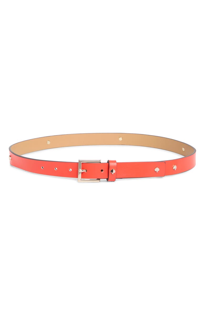 Kate Spade New York spade stud leather belt, Main, color,