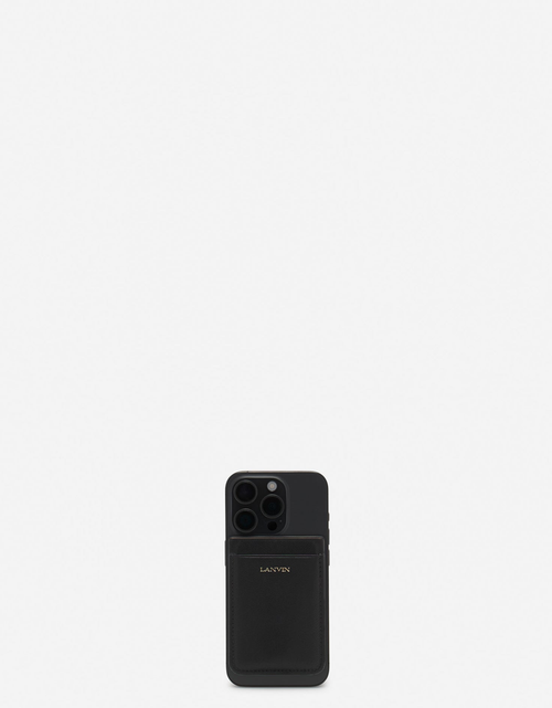 Lanvin Magnetic Leather Cardholder In Black
