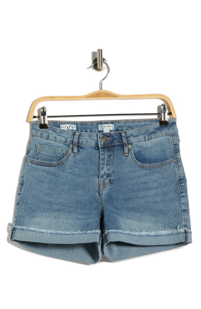 Vigoss Cuffed Mid Rise Denim Shorts, Alternate, color, Medium Wash