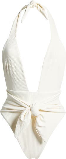MONTCE Tropez Rib Tie Waist One-Piece Swimsuit | Nordstrom