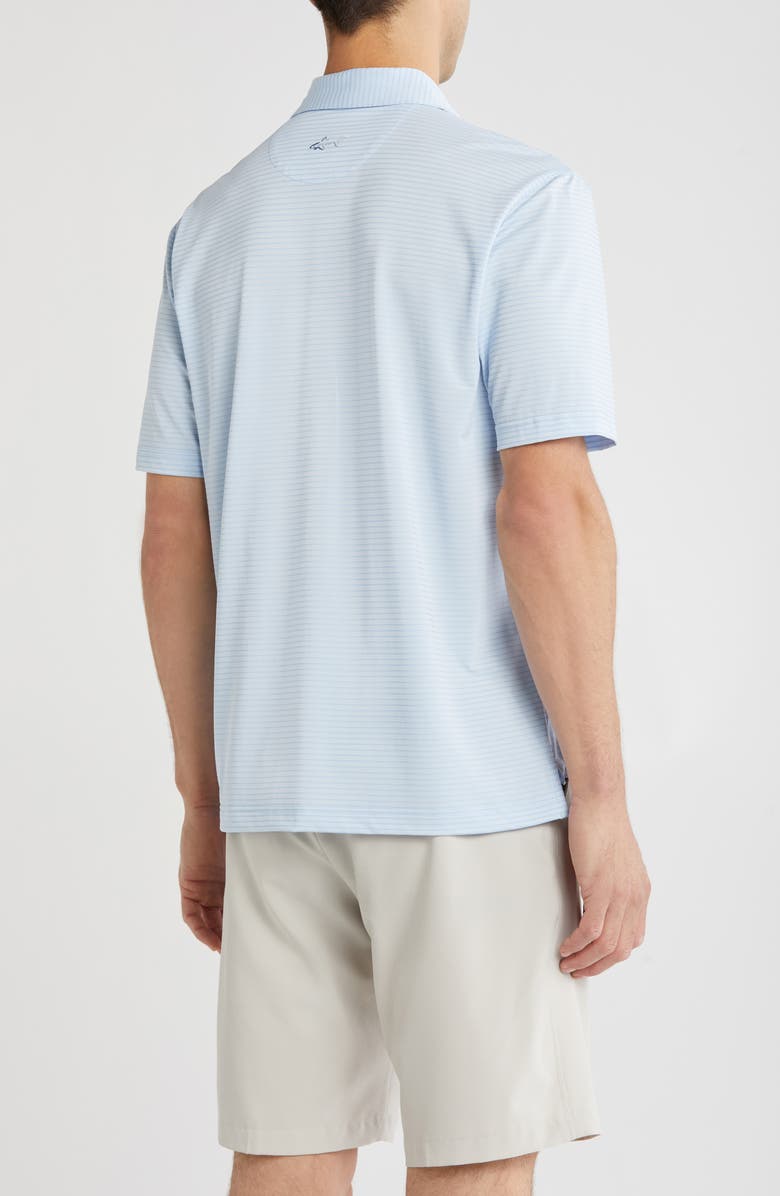 Greg Norman Feeder Stripe Oyster Piqué Knit Polo, Alternate, color, Windsurfer