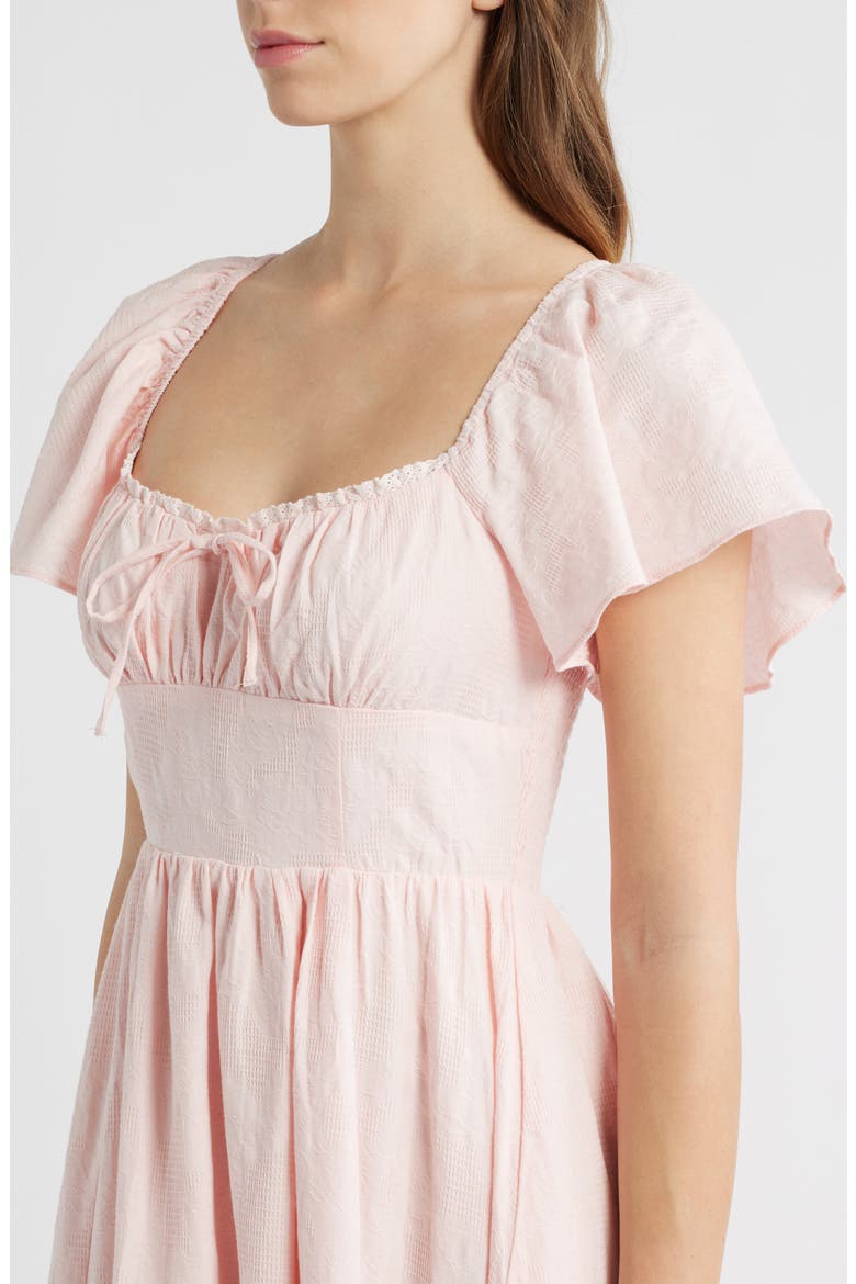 Floral Flutter Sleeve Sundress, Alternate, color, PINK