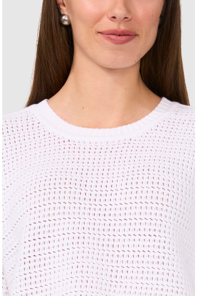 Cotton Short Sleeve Sweater, Alternate, color, BRIGHT WHITE