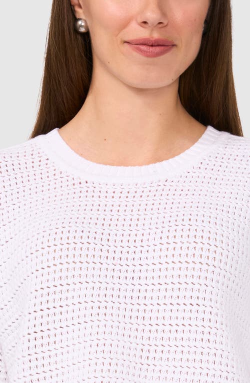 Halogenr Halogen(r) Open Stitch Crewneck Sweater In Bright White