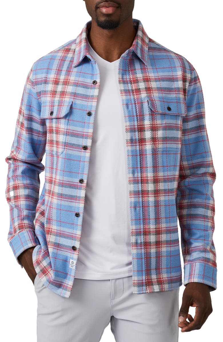 7 Diamonds Generation Plaid Stretch Flannel Button-Up Shirt, Main, color,