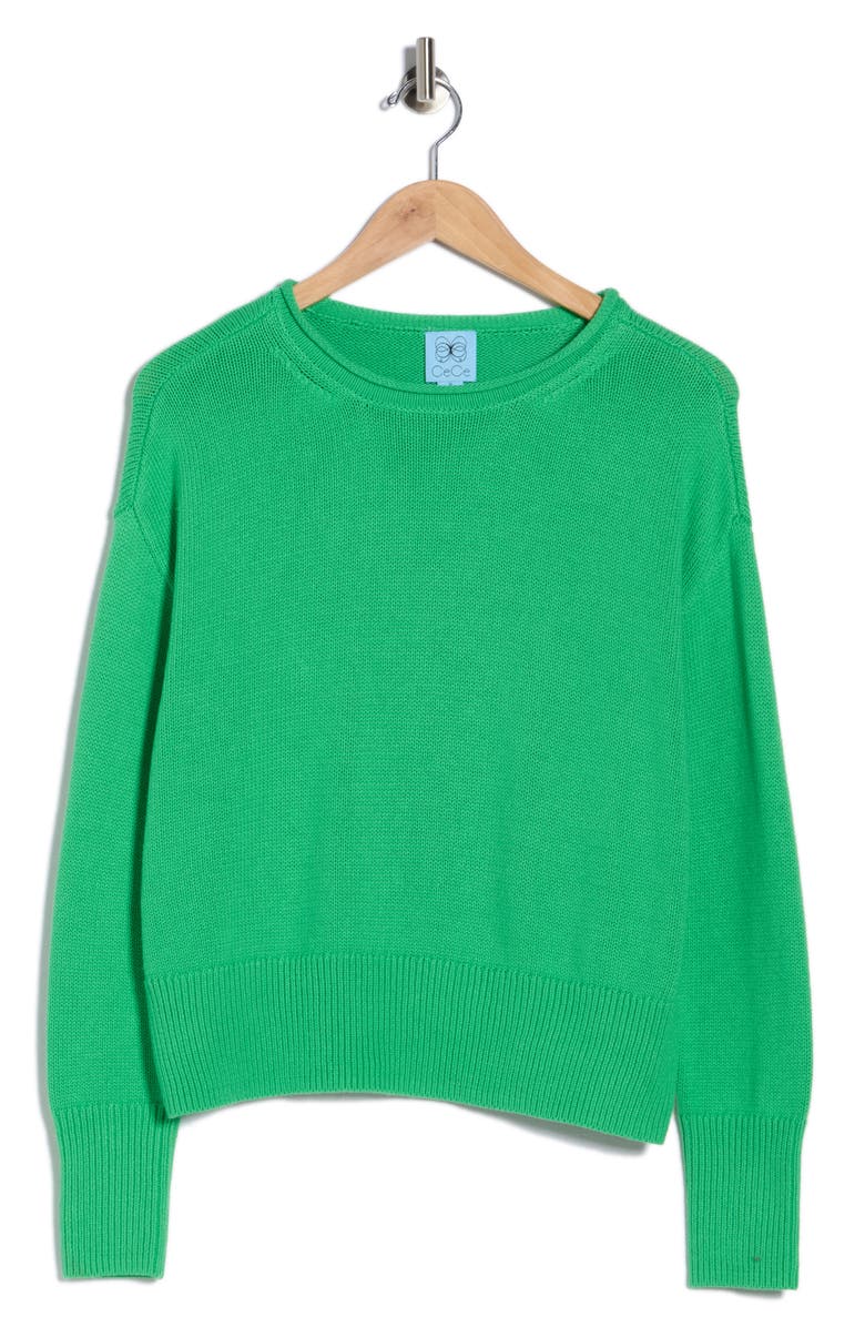 CeCe Crewneck Sweater, Alternate, color, Island Green
