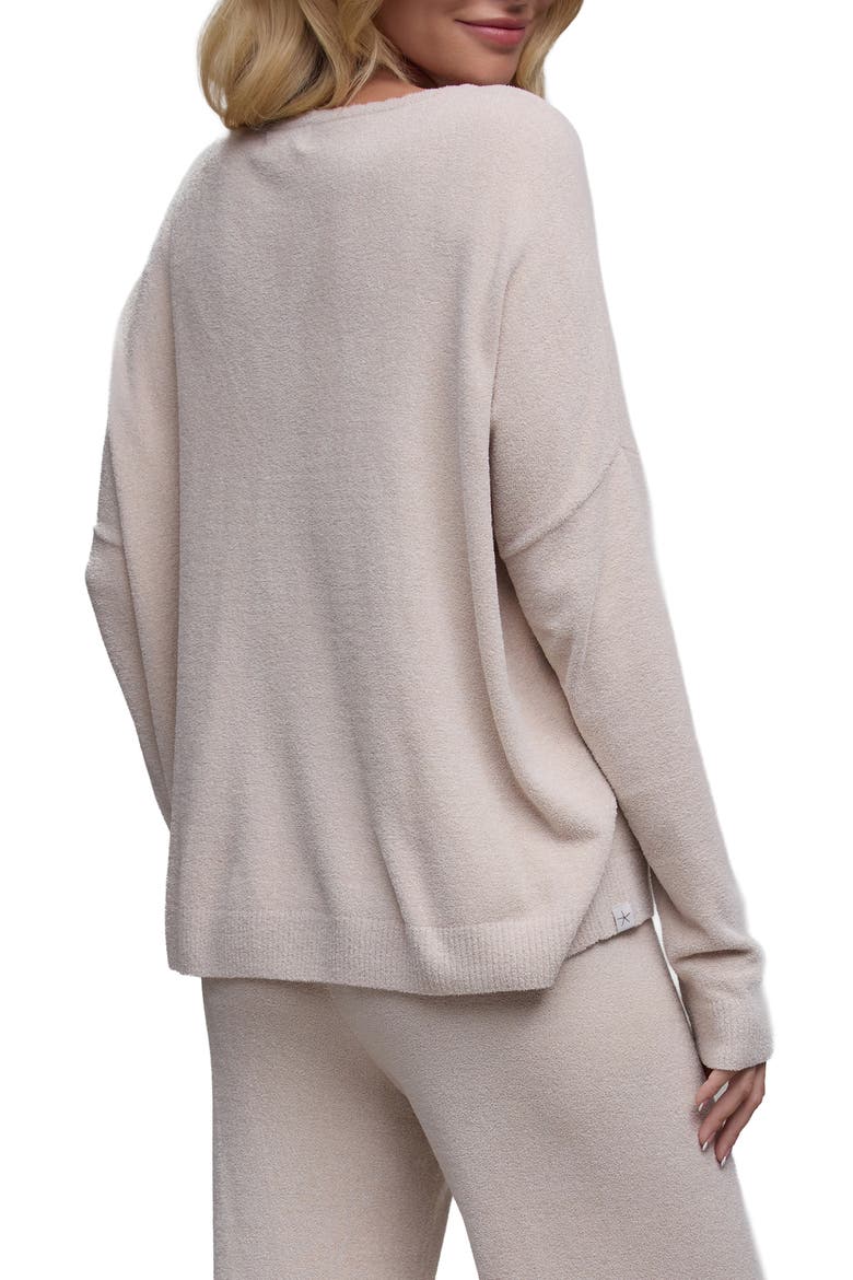 Scallop Slouchy Pullover, Alternate, color, STONE