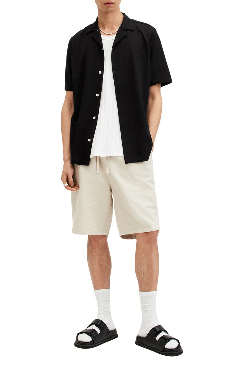AllSaints Hudson Camp Shirt, Alternate, color, Black