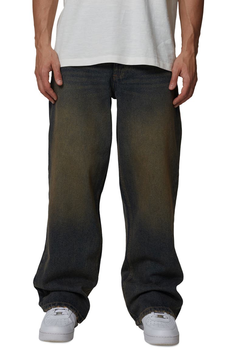 Straight Leg Baggy Jeans, Main, color, Brown