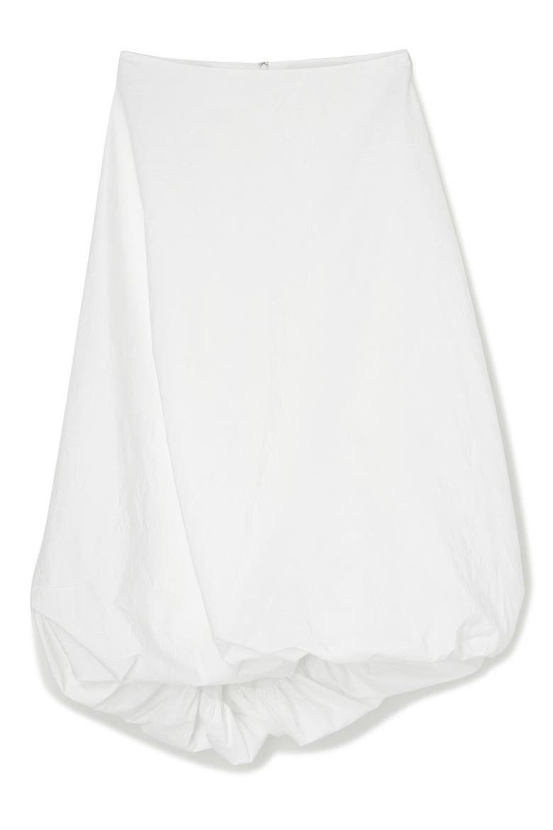 Twisted Crushed Cotton Blend Midi Skirt, Alternate, color, OPTIC WHITE
