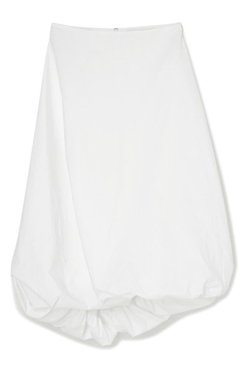 Róhe Twisted Crushed Cotton Blend Midi Skirt, Alternate, color, Optic White