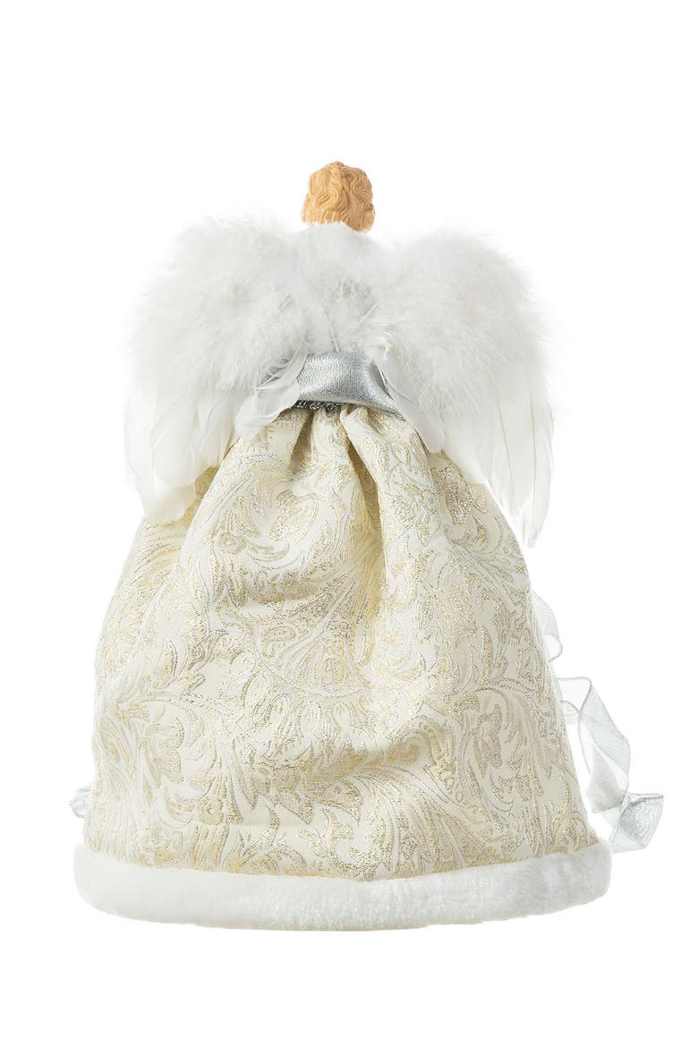 16"H Faux Fur Christmas Angel Tree Top, Alternate, color, White