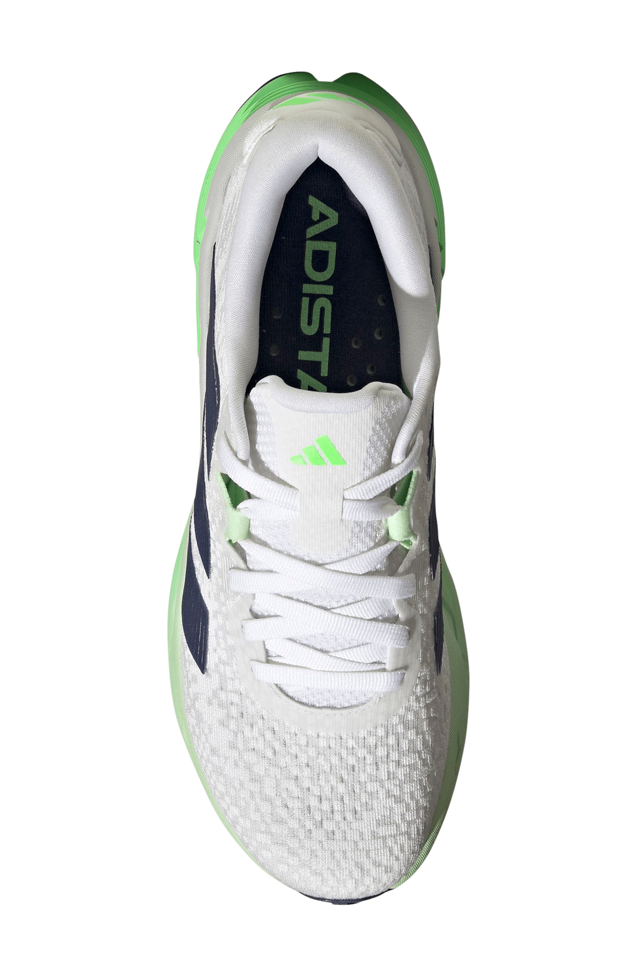 adidas Gender Inclusive Adistar 4 Running Shoe, Alternate, color, White/ Tech Indigo/ Lime Burst