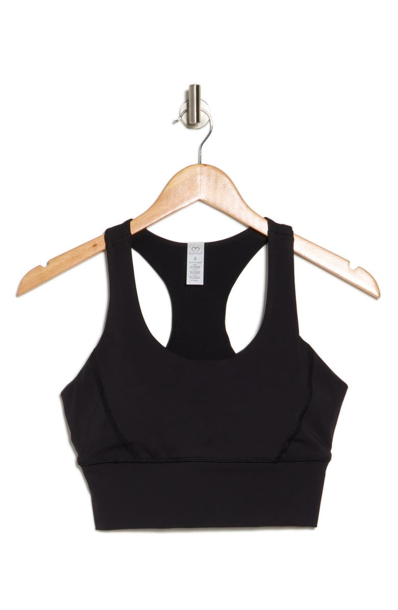 BOOTYFUL Interlink Racerback Longline Sports Bra, Alternate, color, 