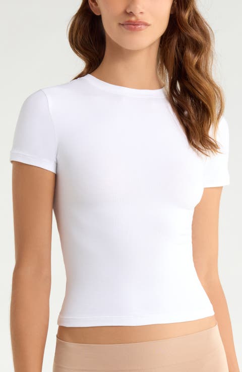Sculpting Stretch Cotton Jersey T-Shirt