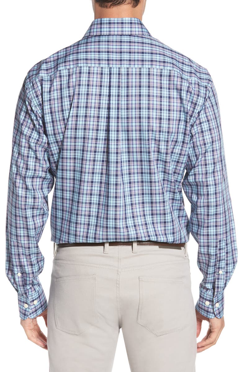 Peter Millar Crown Ease Laguna Plaid Sport Shirt, Alternate, color, 