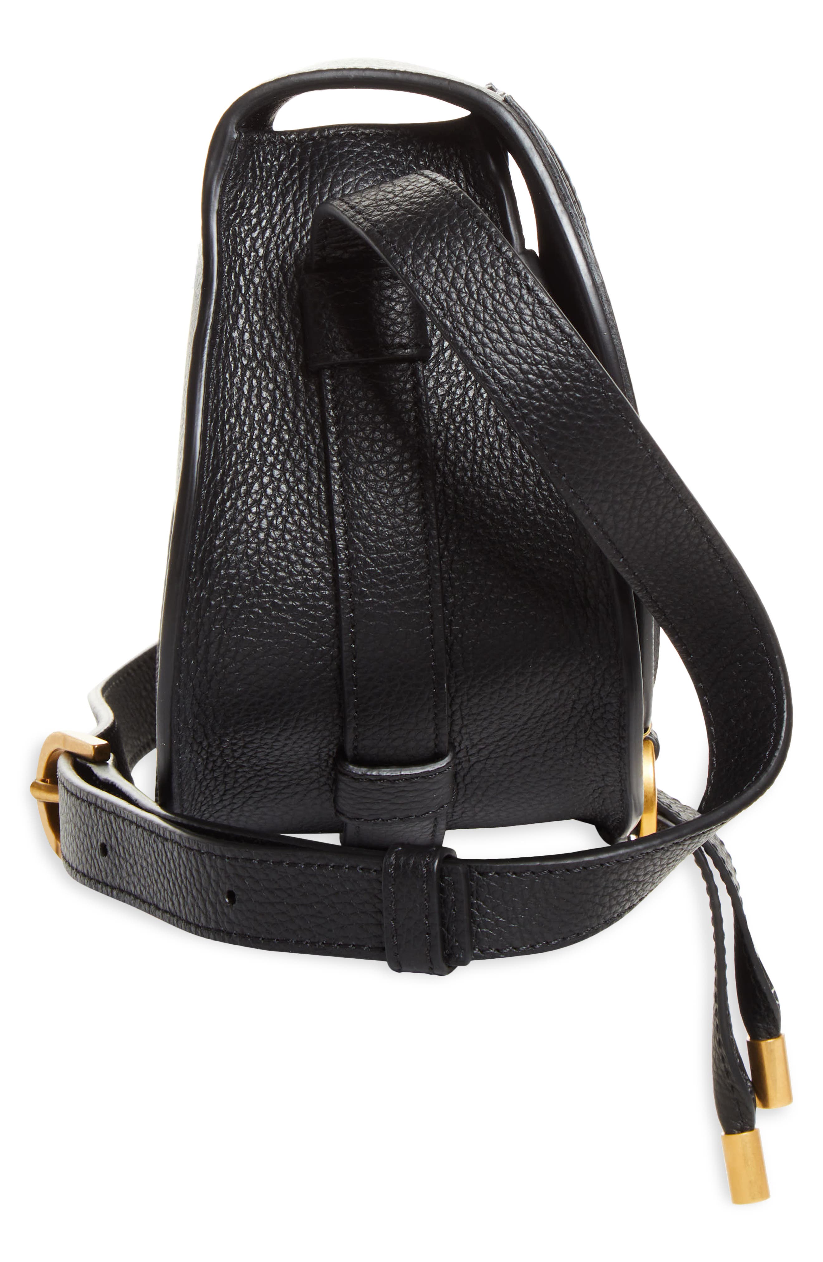 Chloé Small Marcie Leather Crossbody Bag, Alternate, color, Black