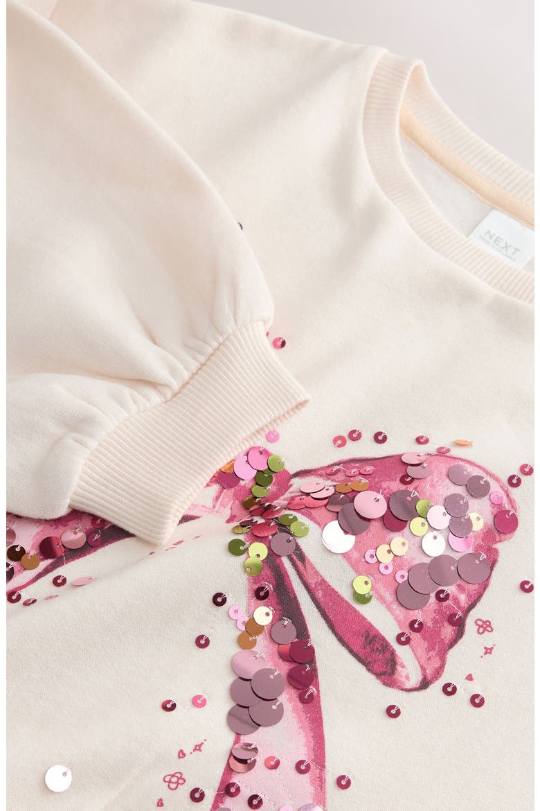 Kids' Sequin Embellished Bow Graphic Sweatshirt, Alternate, color, PINK