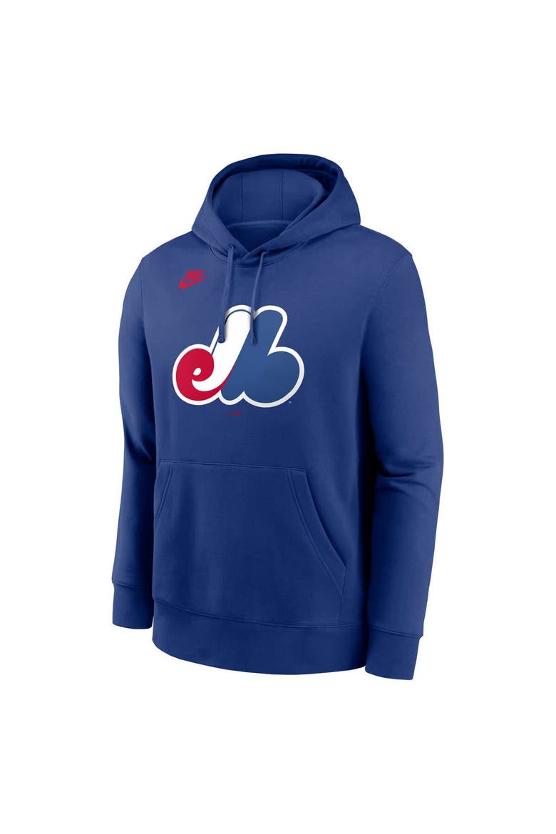 Men's Nike Blue Montreal Expos Cooperstown Collection Logo Club Pullover Hoodie, Alternate, color, Blue