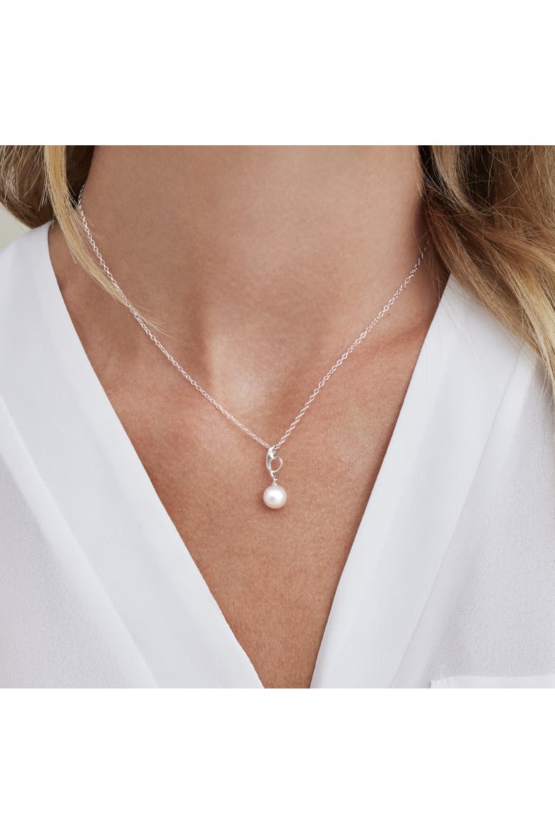 14K Gold Akoya Pearl & Diamond Symphony Pendant, Alternate, color, White Gold