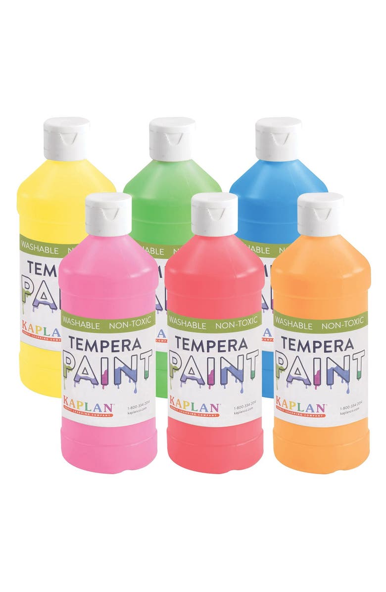 Kaplan Early Learning Company Kaplan Fluorescent Tempera Paint - Set of 6, Main, color, Multicolored