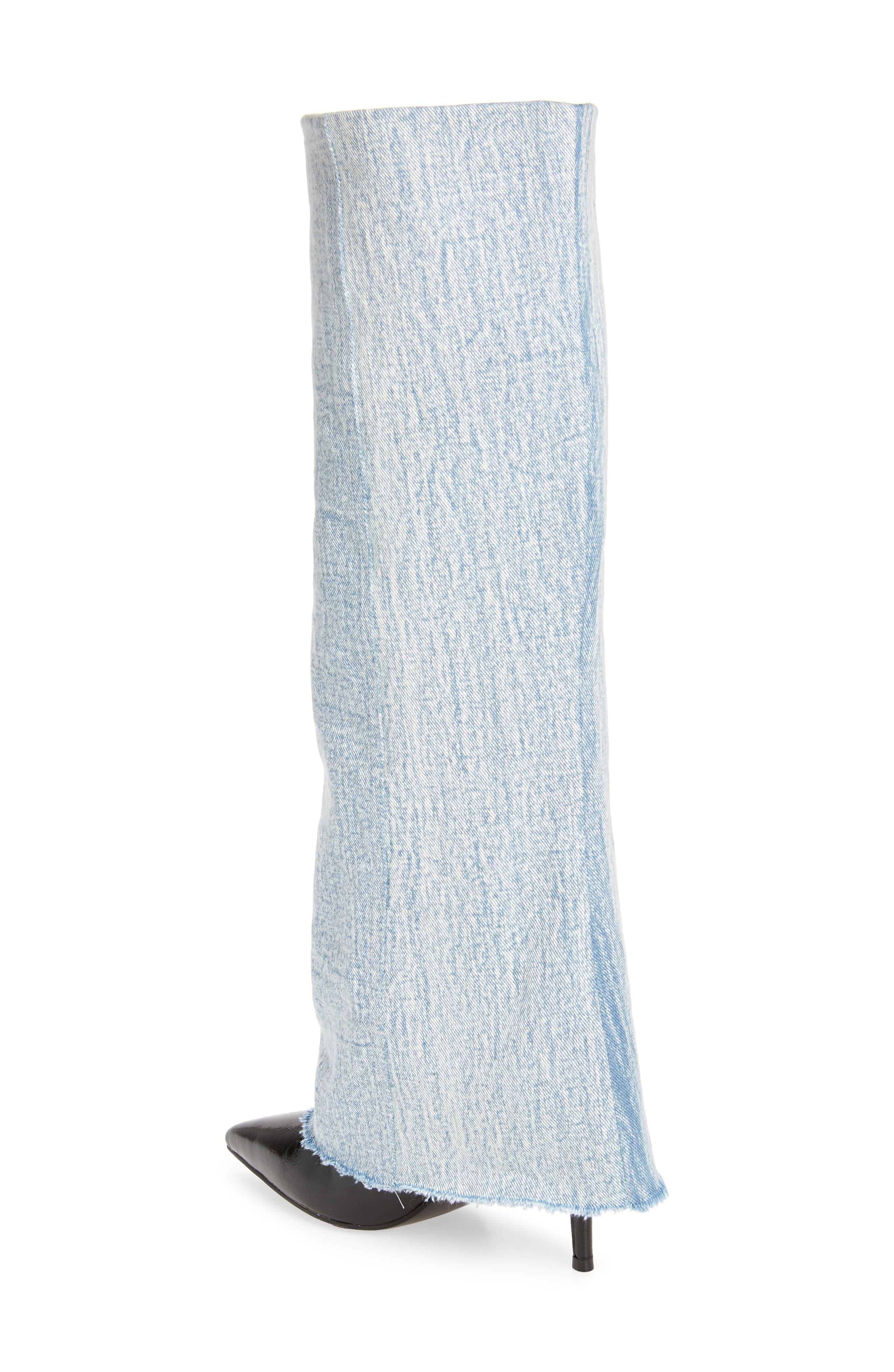 AZALEA WANG Appealing Pointed Toe Denim Pump, Alternate, color, 