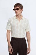 Twisted Tailor Otis Diamond Cotton Crochet Polo Shirt