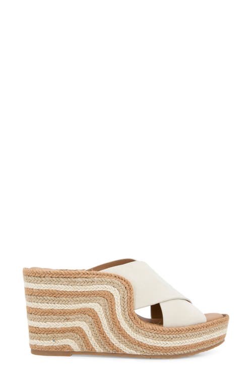 Gentle Souls By Kenneth Cole Porto Espadrille Platform Wedge Slide Sandal In Stone Nubuck