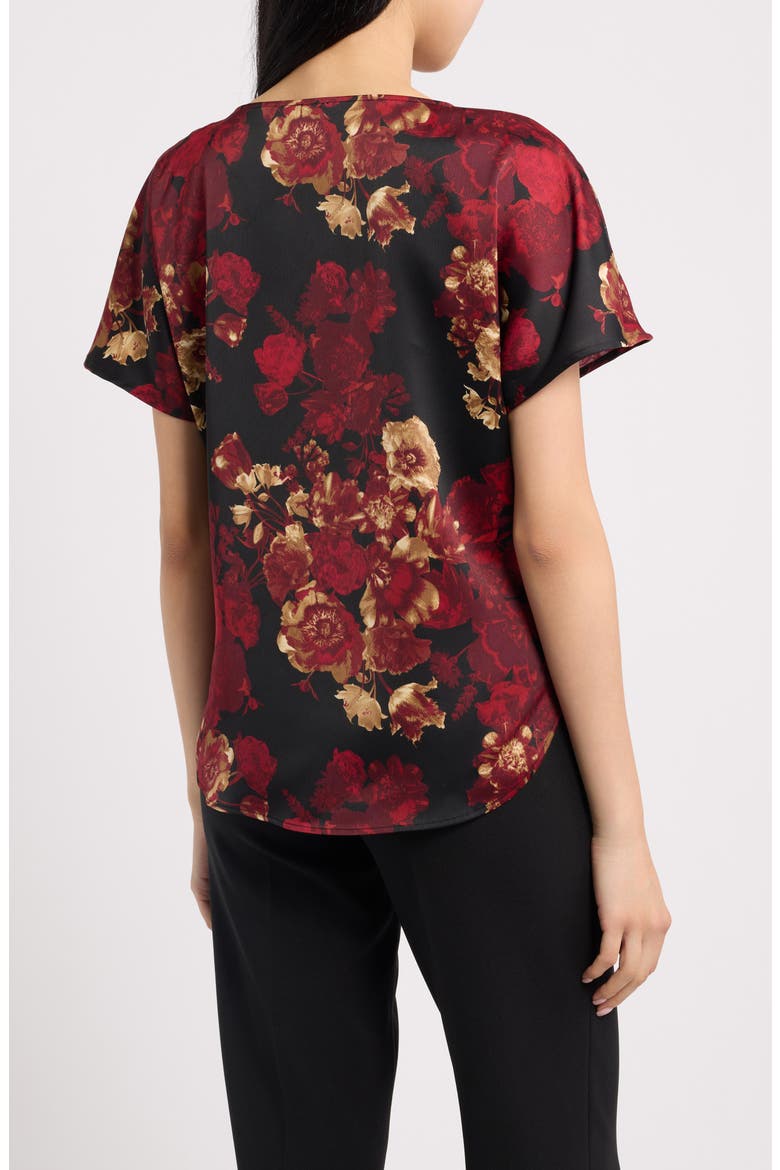 Bateau Neck Short Sleeve Top, Alternate, color, TITIAN RED MULTI