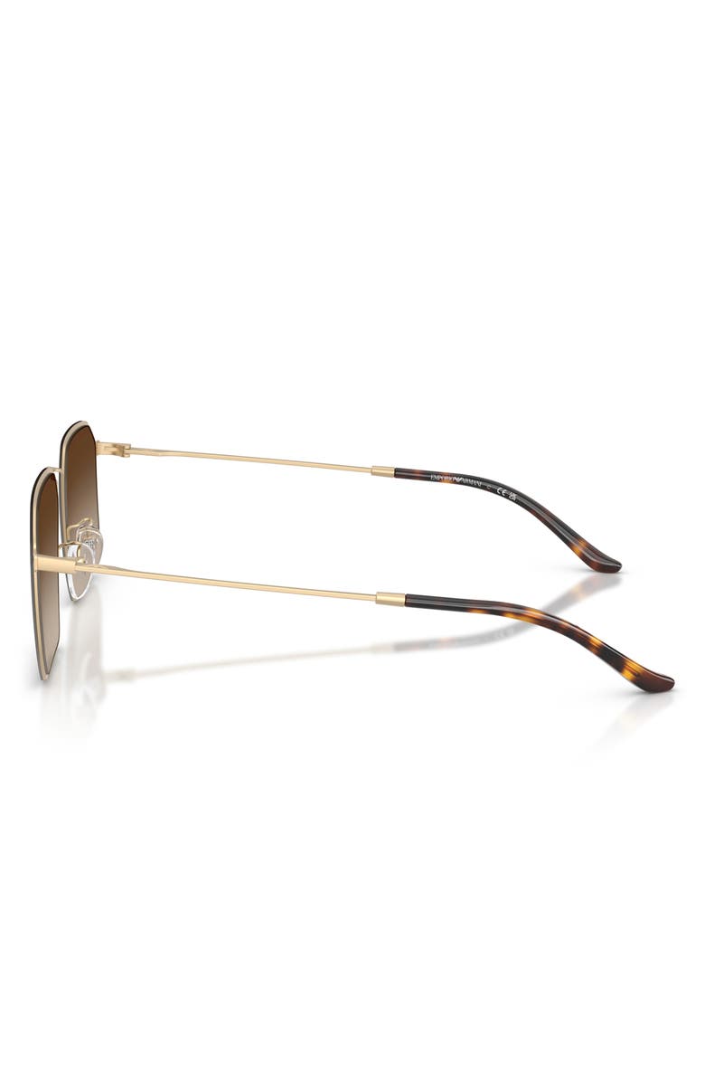 Emporio Armani 58mm Irregular Sunglasses, Alternate, color, Pale Gold / Gradient Brown