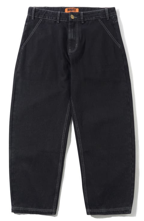 butter goods ブラック ワイドパンツ バターグッズ パンツ BUTTER GOODS DOUBLE KNEE PANTS