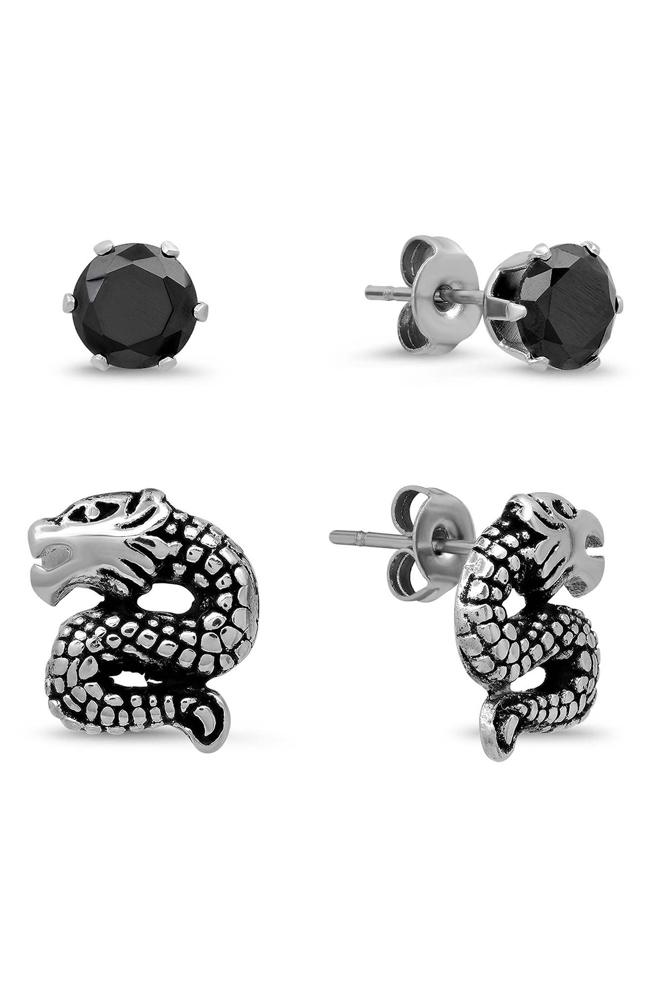 Men's Dragon Stud Earrings