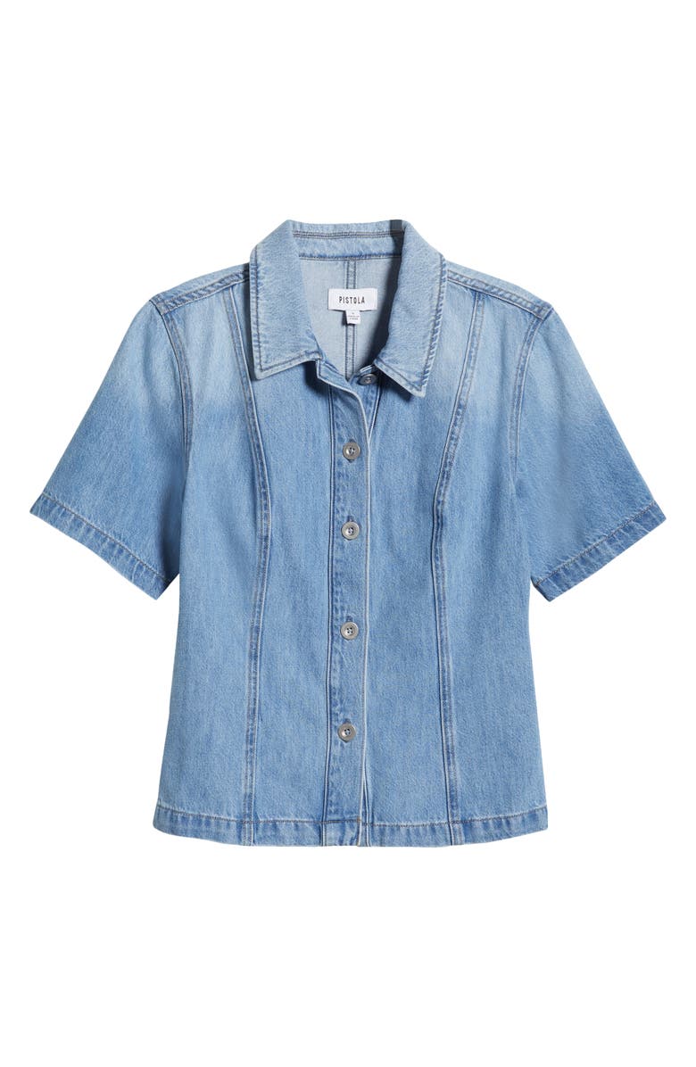 Pistola Cyndi Short Sleeve Denim Button-Up Shirt, Alternate, color, Palo Alto