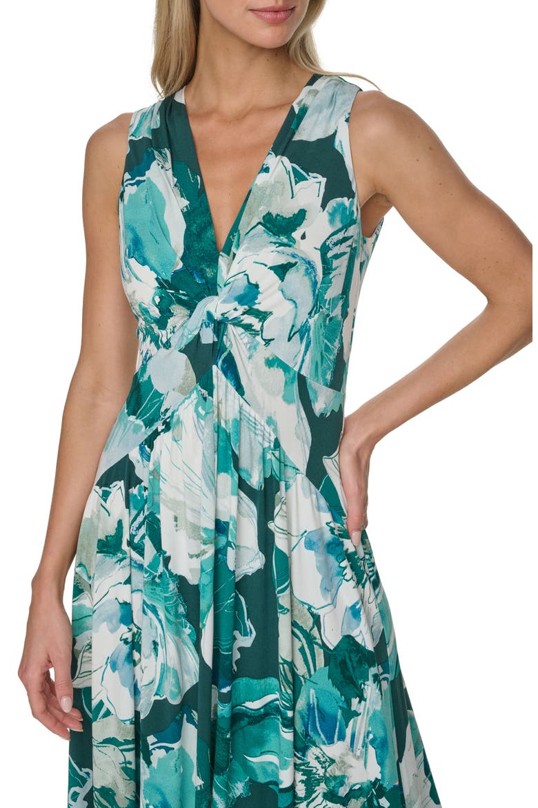 Twist Front Jersey Maxi Dress, Alternate, color, MALACHITE MULTI
