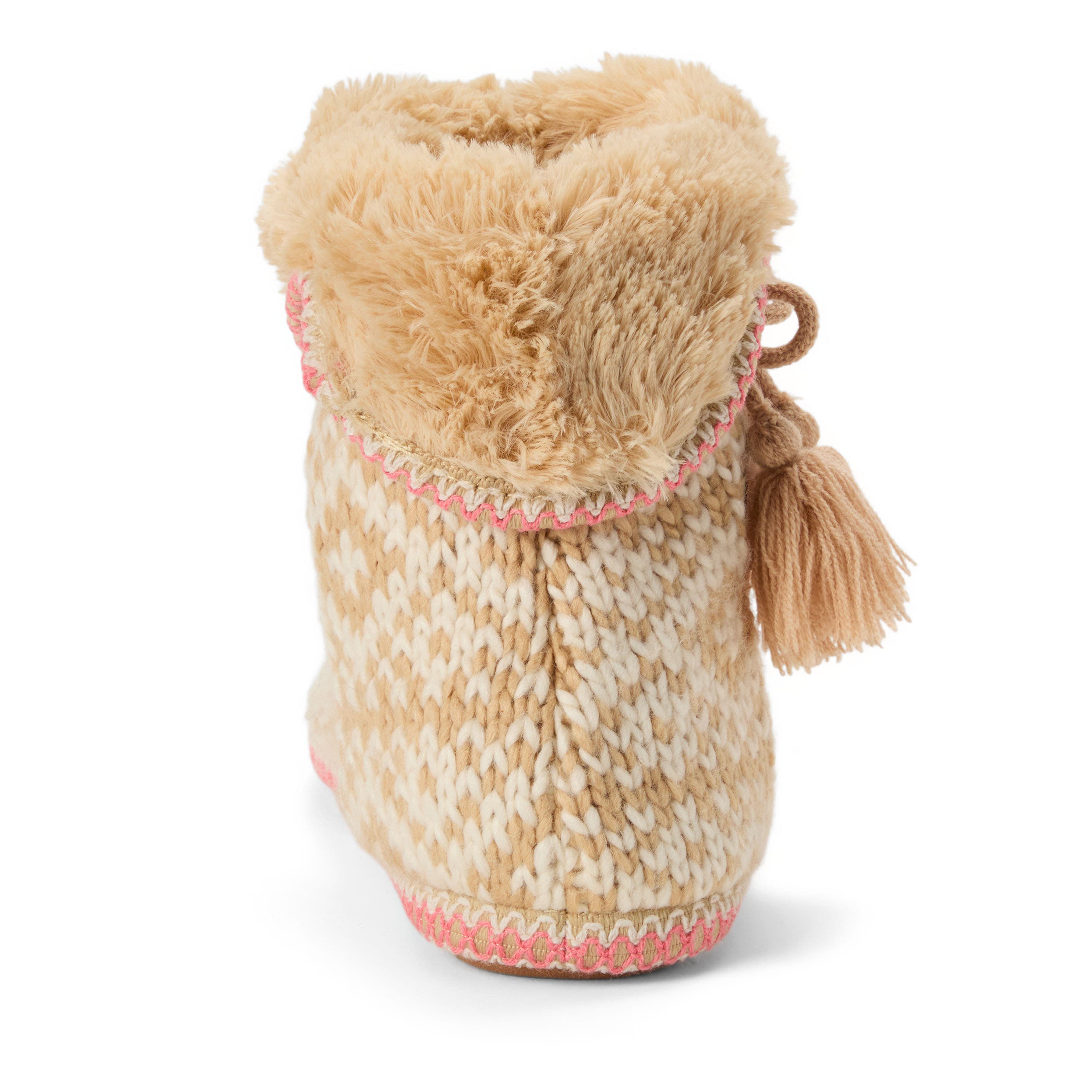 Becky Knit Bootie Slippers, Alternate, color, LATTE