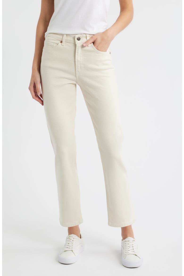 New York High Waist Straight Leg Crop Jeans, Main, color, BEIGE CLASSIC BLUE