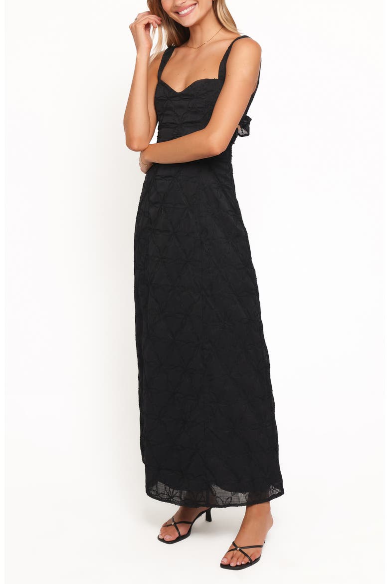 Beryl Floral Embroidered Maxi Sundress, Alternate, color, BLACK