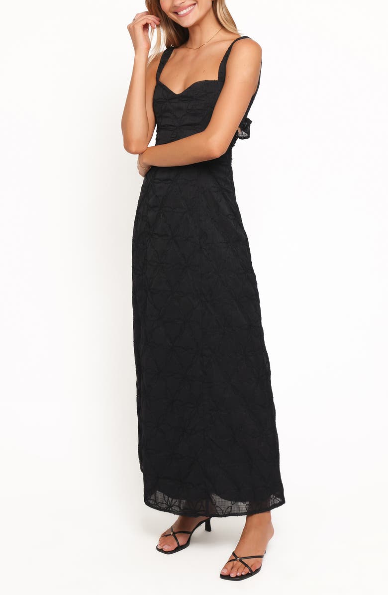 Petal & Pup Beryl Floral Embroidered Maxi Sundress, Alternate, color, Black