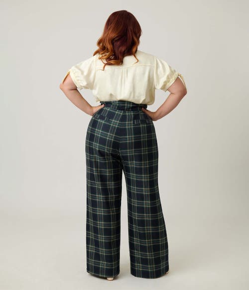 Unique Vintage Plus Size 1940s Ginger Wide Leg Pants In Blue