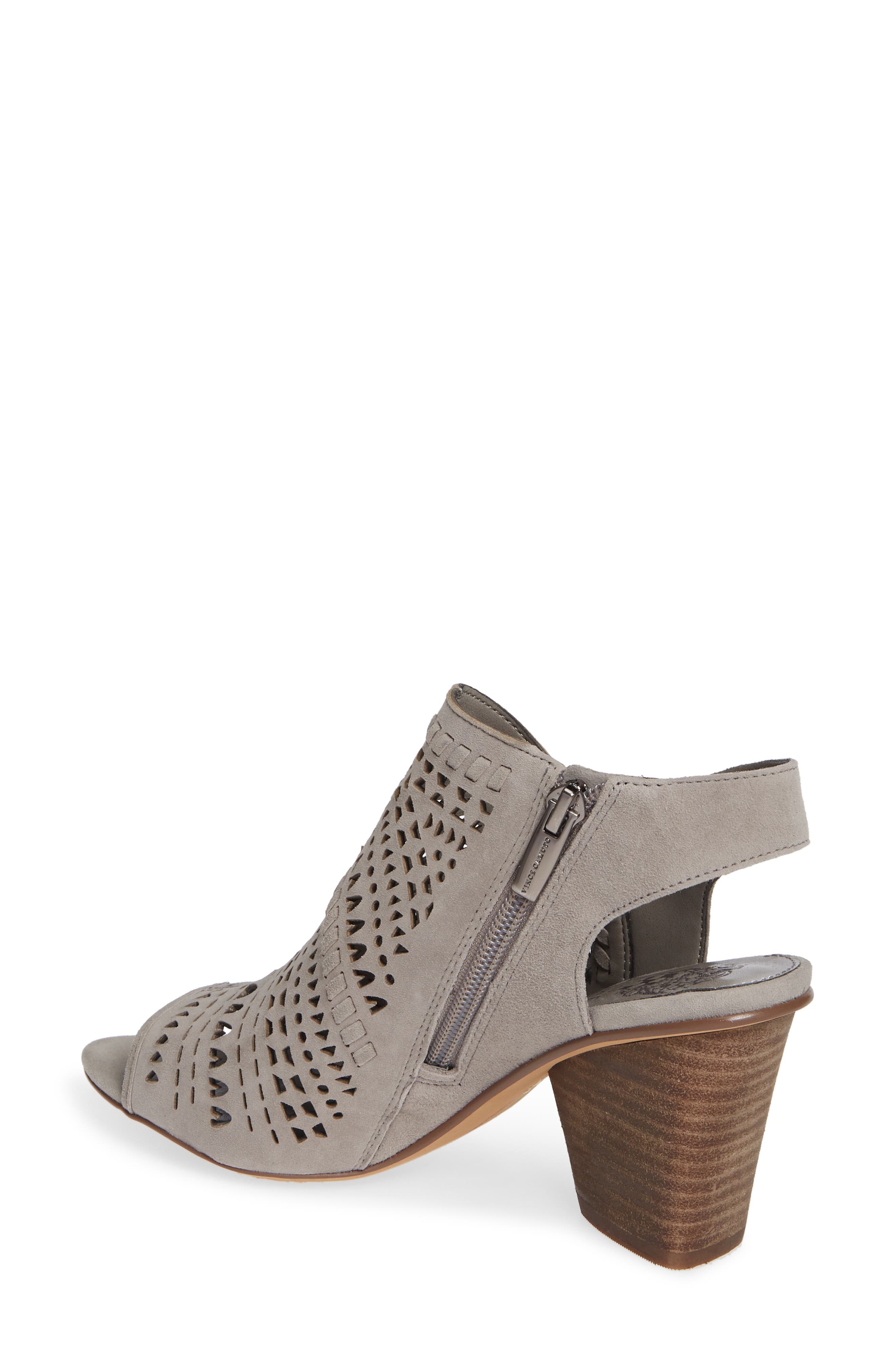Derechie Perforated Shield Sandal, Alternate, color, STORM GREY SUEDE