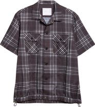 Sacai Plaid Drawcord Hem Camp Shirt