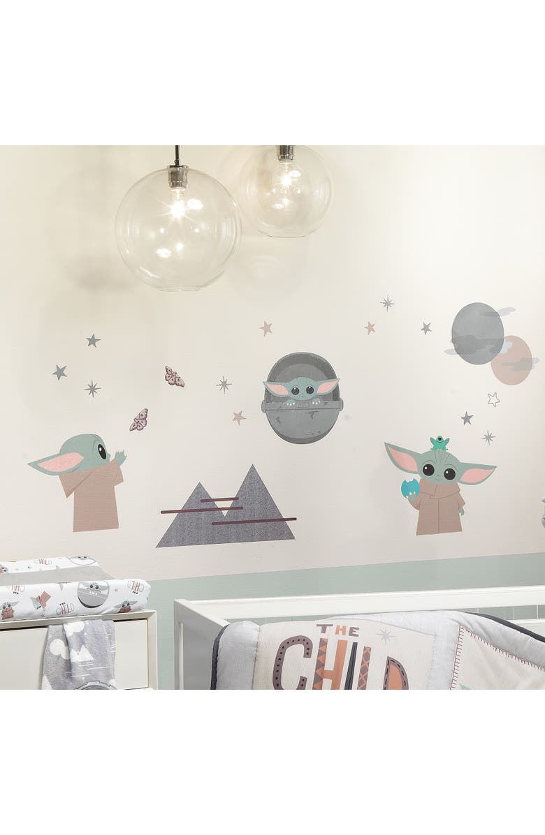 Lambs & Ivy Star Wars The Mandalorian The Child/Baby Yoda Wall Decals, Alternate, color, Taupe